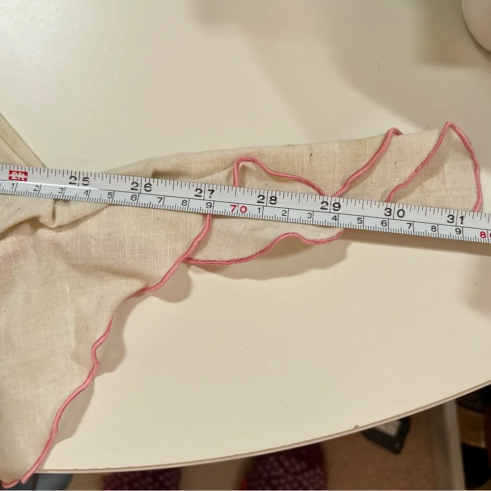 Vintage 1960's 70' Mod MCM Pink Feminine Cottagecore Kitschy Triangle Head scarf